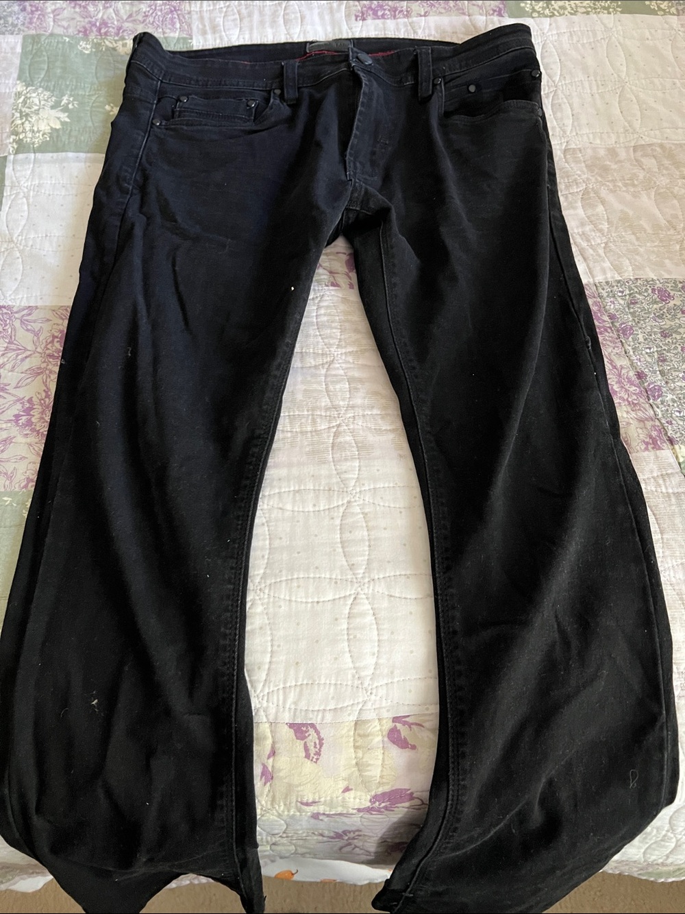Men's Black Straight-Leg Jeans